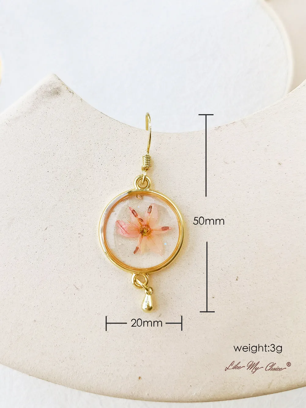 Pink Elegant Tassel Dried Flower Earrings sold by Like My Choice product image thumbnail 3