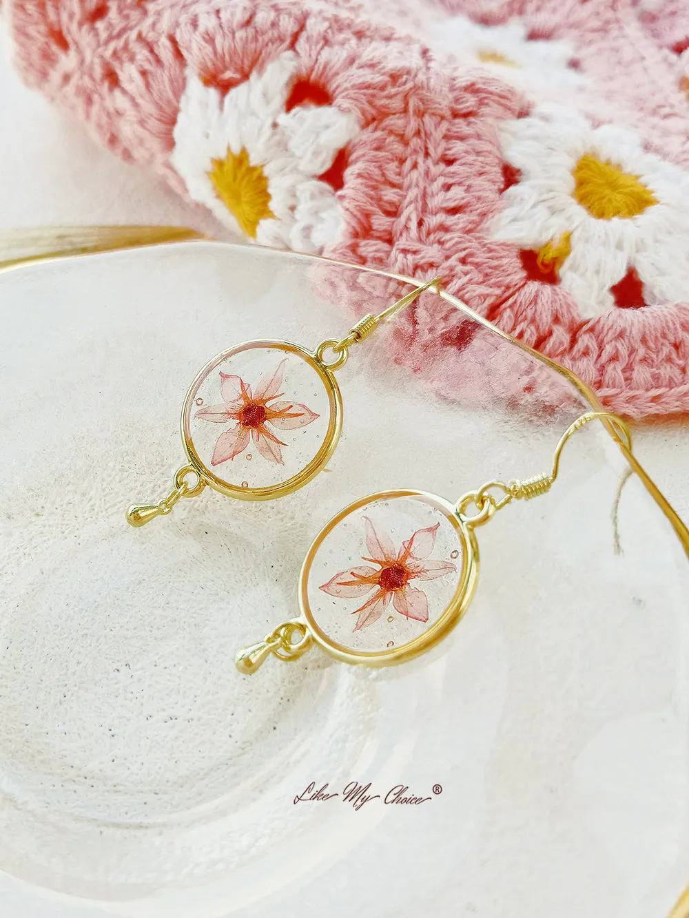Pink Elegant Tassel Dried Flower Earrings sold by Like My Choice product image thumbnail 4