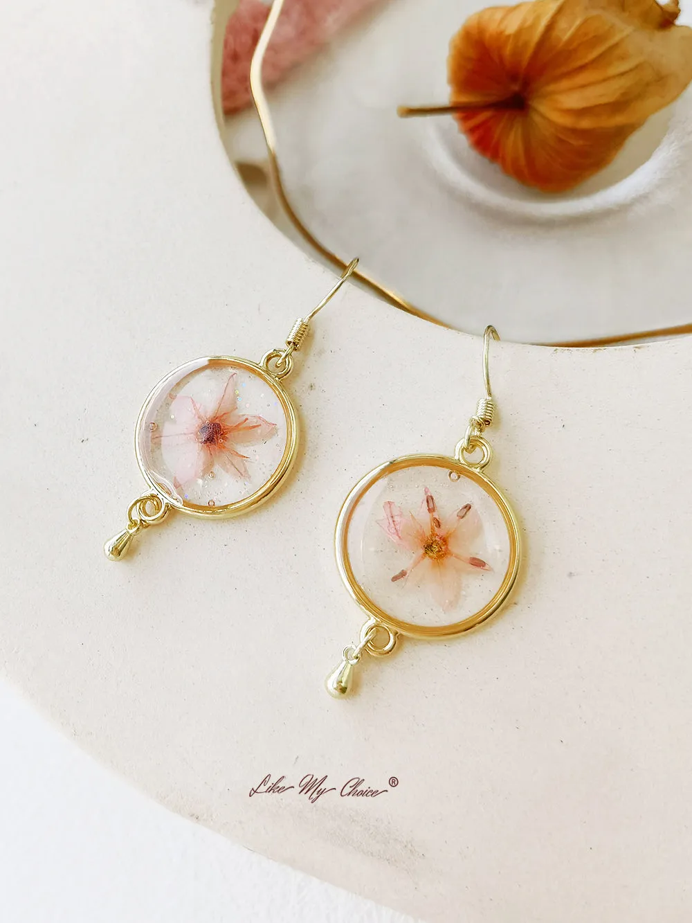 Pink Elegant Tassel Dried Flower Earrings sold by Like My Choice product image thumbnail 2
