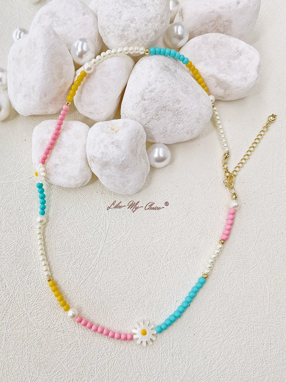 Handmade Colorful Beaded Real Pearl Necklace for Summer sold by Like My Choice product image thumbnail 2