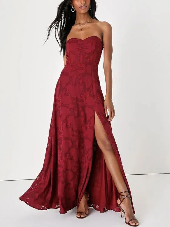 Evening Gown Strapless Slim Fit Slit Maxi Dress sold by Like My Choice product image thumbnail 2