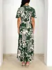 Short Sleeve Resort Print Midi Dress sold by Like My Choice