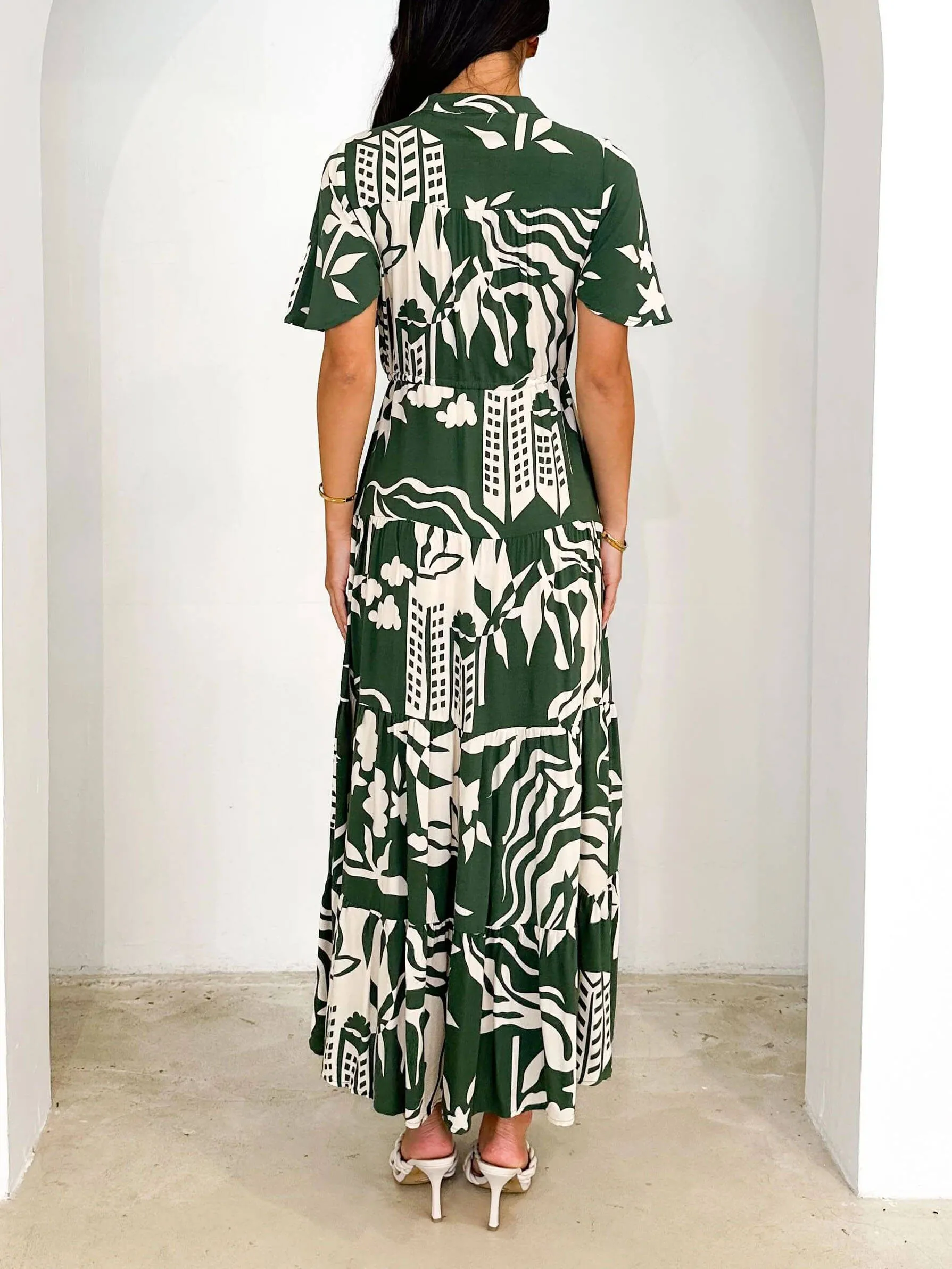 Short Sleeve Resort Print Midi Dress sold by Like My Choice product image thumbnail 2