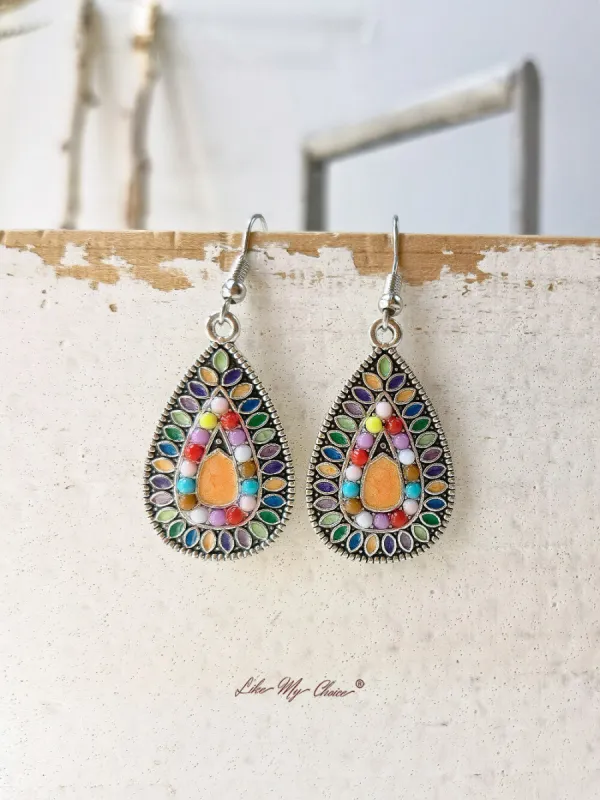 Colourful Teardrop Boho Earrings sold by Like My Choice