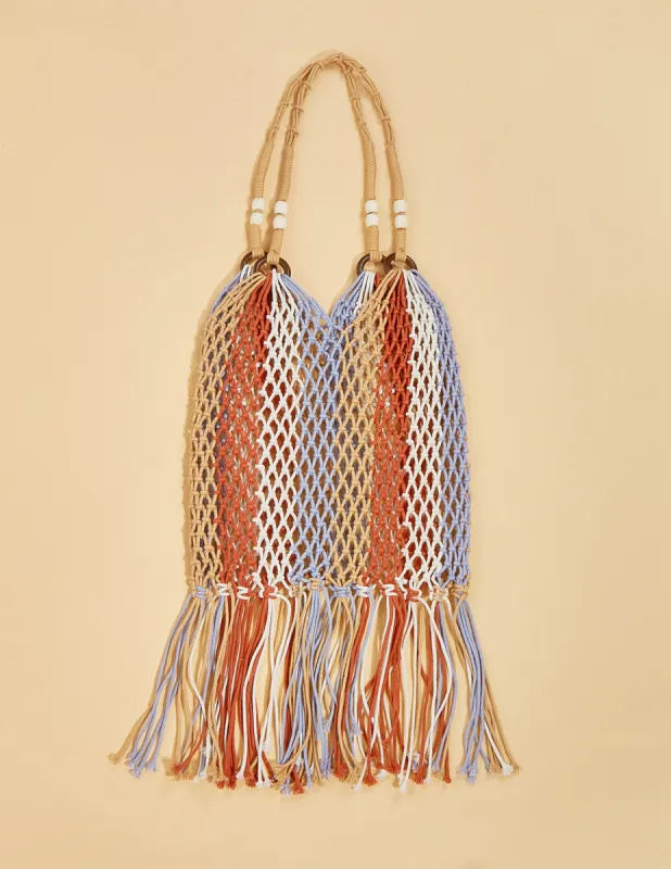 Fringe Net Rope Woven Shoulder Bag sold by Like My Choice