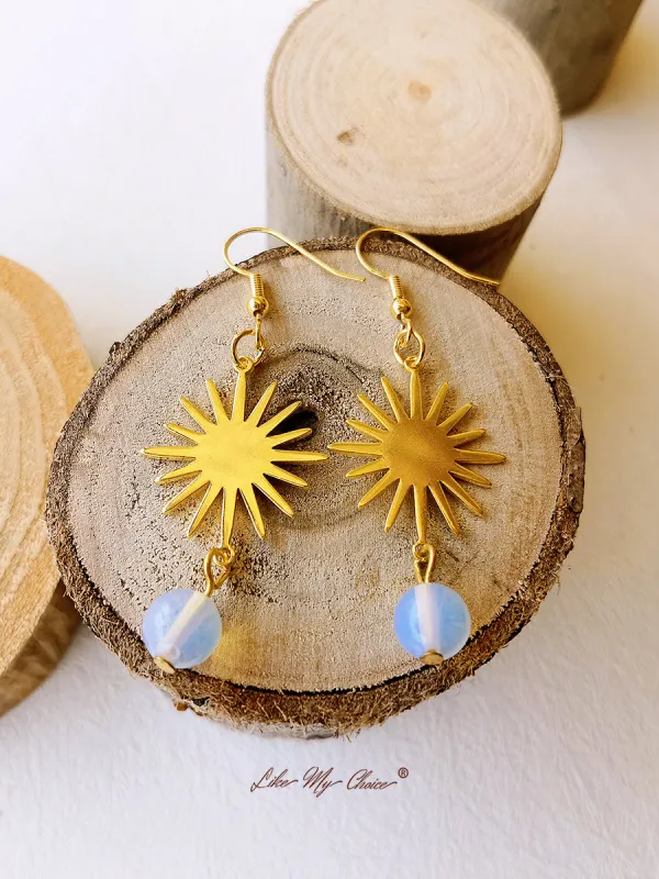 Boho Moonstone Drop Earrings sold by Like My Choice