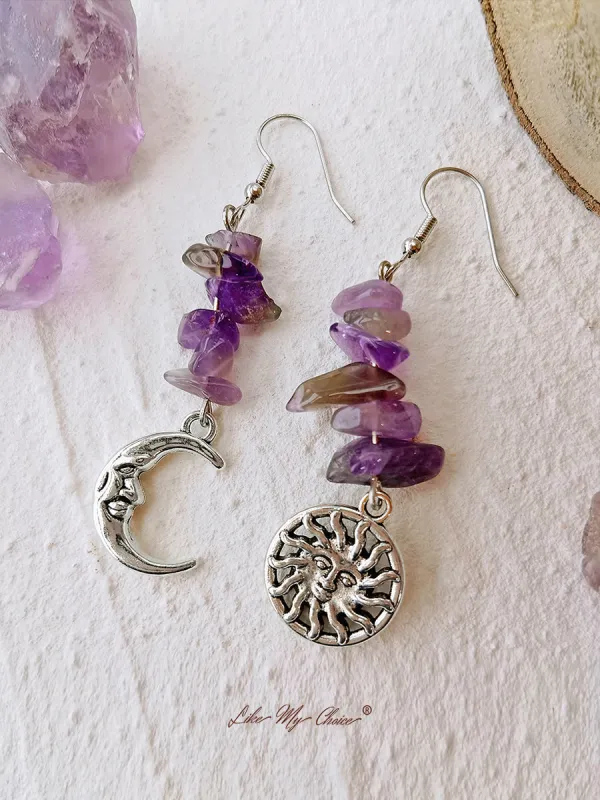 Hippie Amethyst Drop Earrings sold by Like My Choice