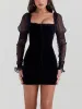 Black Velvet Mini Dress sold by Like My Choice