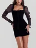 Black Velvet Mini Dress sold by Like My Choice