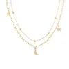 Star & Moon Multi Layer Necklace sold by Like My Choice