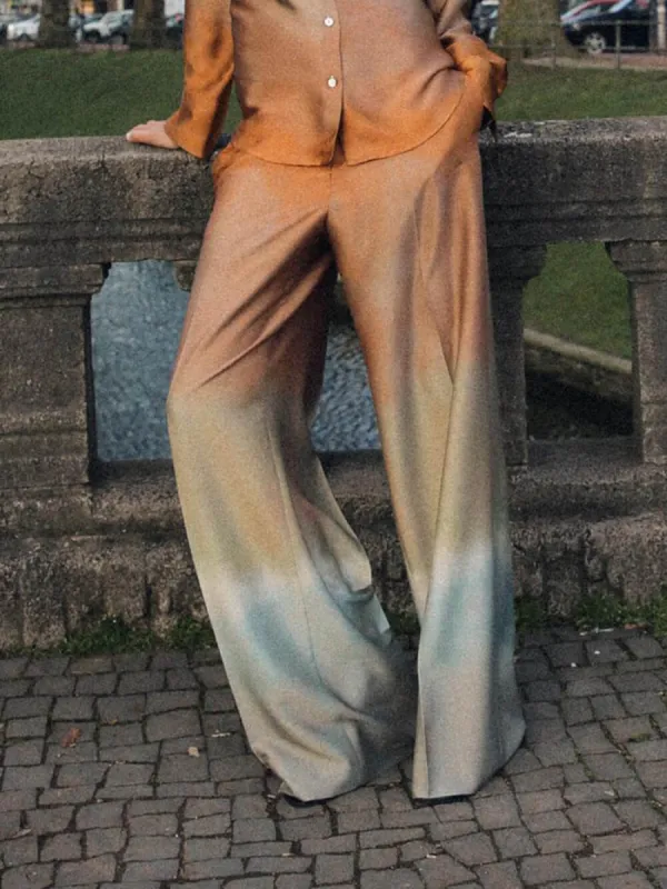Exquisite Tie-Dye Gradient Print Loose Wide-Leg Pants sold by Like My Choice
