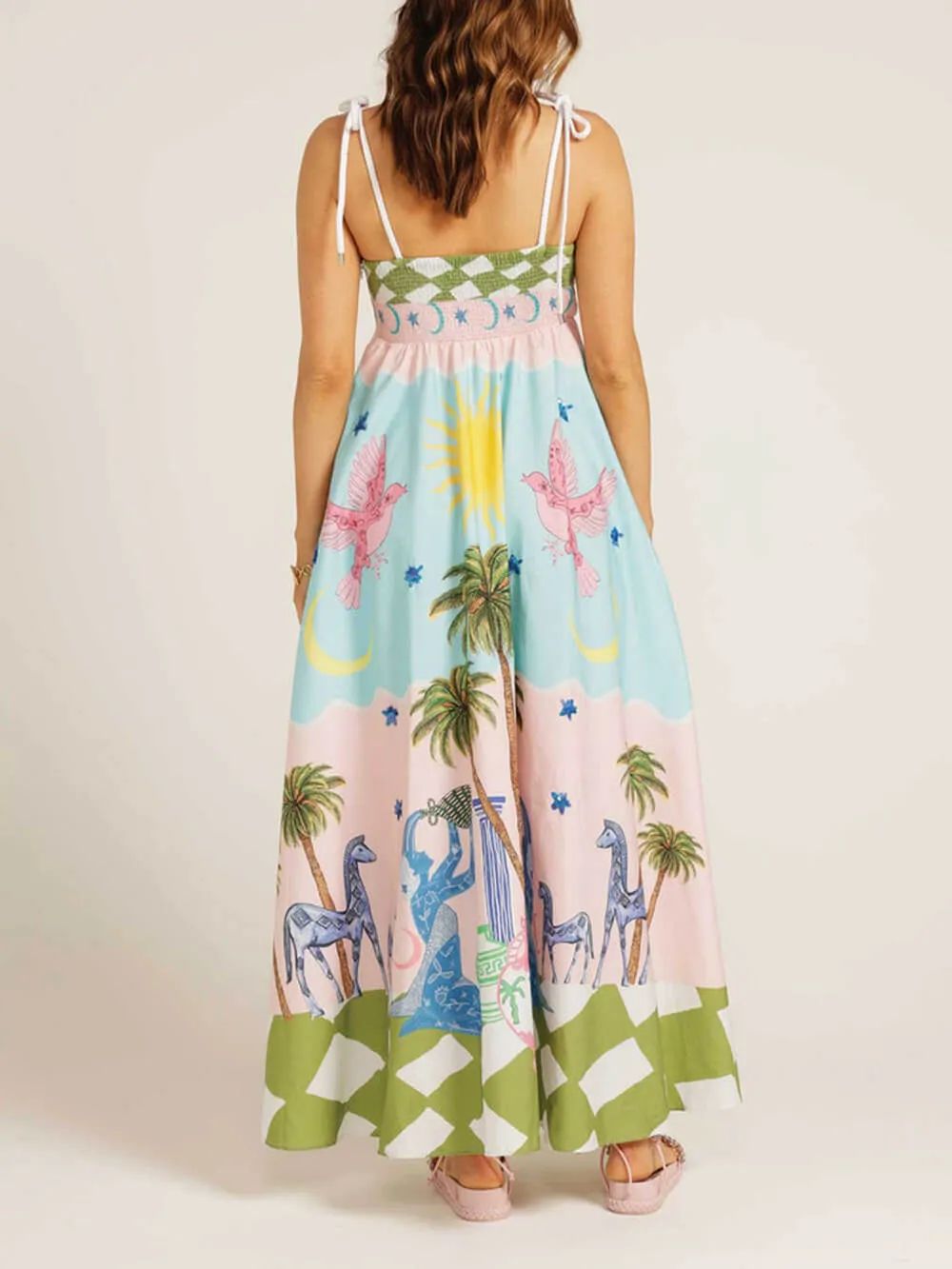Elegant Goddess Hand-Painted Printed Maxi Dress sold by Like My Choice product image thumbnail 4