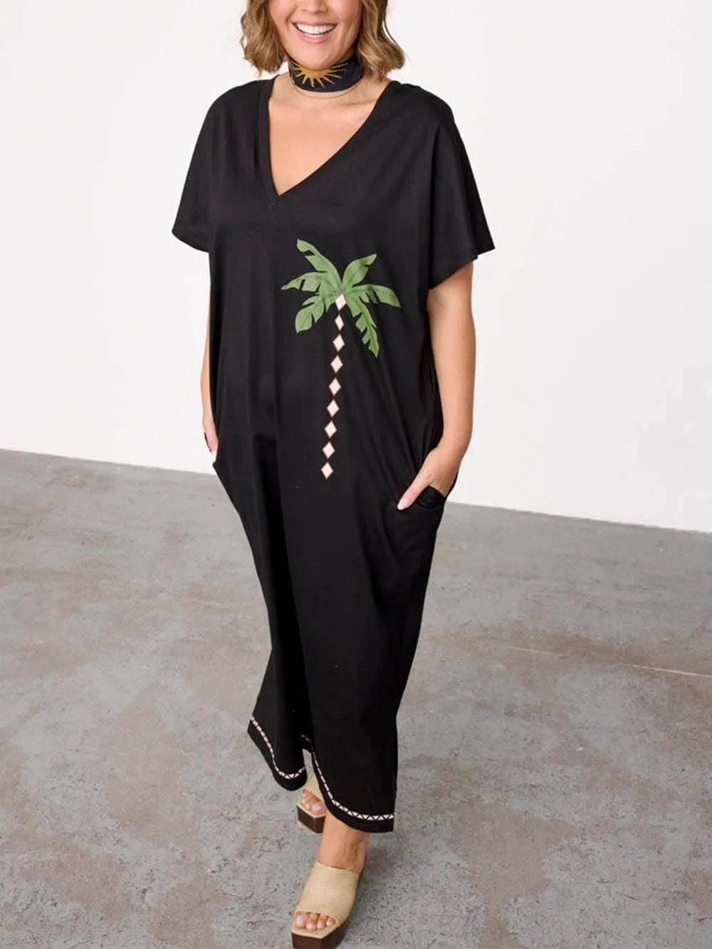 Sunshine Palm T-Shirt Dress sold by Like My Choice product image thumbnail 5