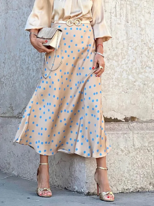 Polka Dot Print Long Skirt sold by Like My Choice