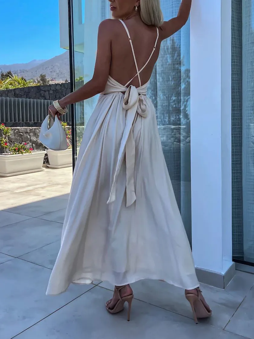 Backless Sexy Floral Sleeveless Midi Dress sold by Like My Choice product image thumbnail 3