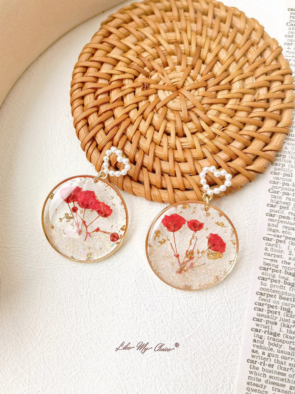 Cosmos Flowers Colorful Sequin Earrings sold by Like My Choice