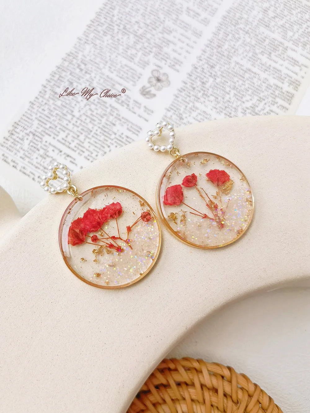 Cosmos Flowers Colorful Sequin Earrings sold by Like My Choice product image thumbnail 2