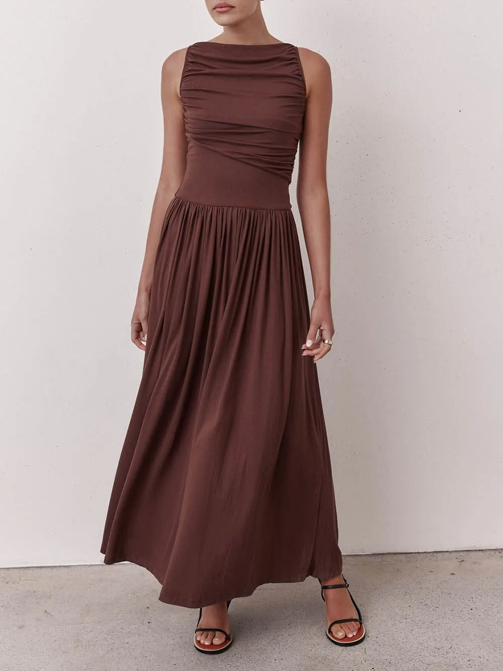 Elegant Pleated Sleeveless Maxi Dress sold by Like My Choice product image thumbnail 3