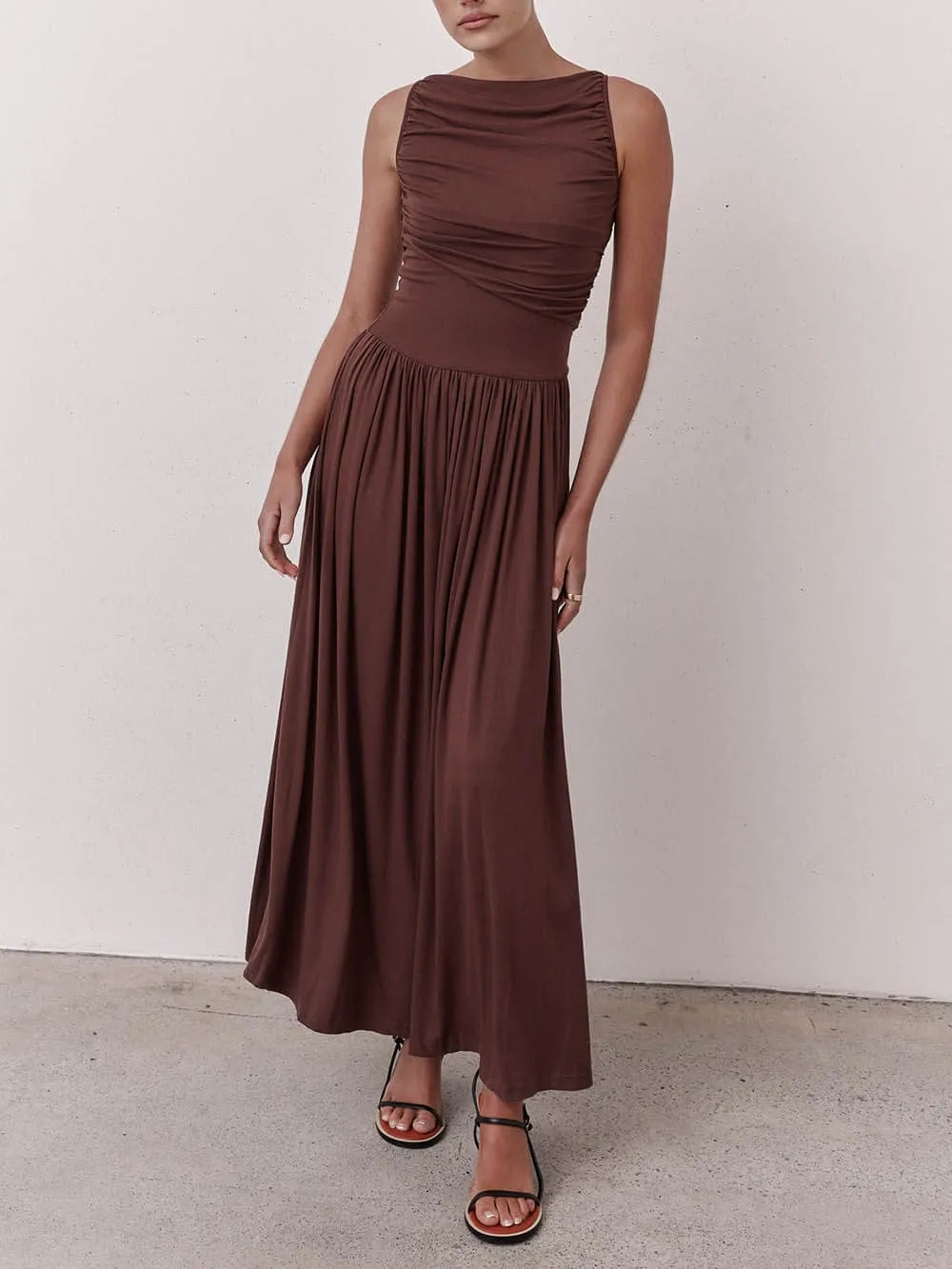 Elegant Pleated Sleeveless Maxi Dress sold by Like My Choice product image thumbnail 5