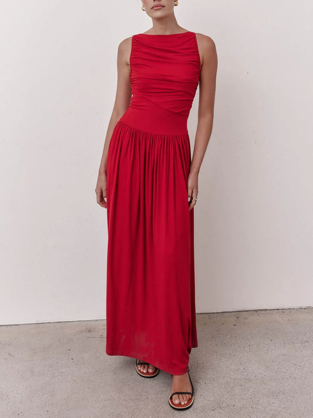 Elegant Pleated Sleeveless Maxi Dress sold by Like My Choice product image thumbnail 2