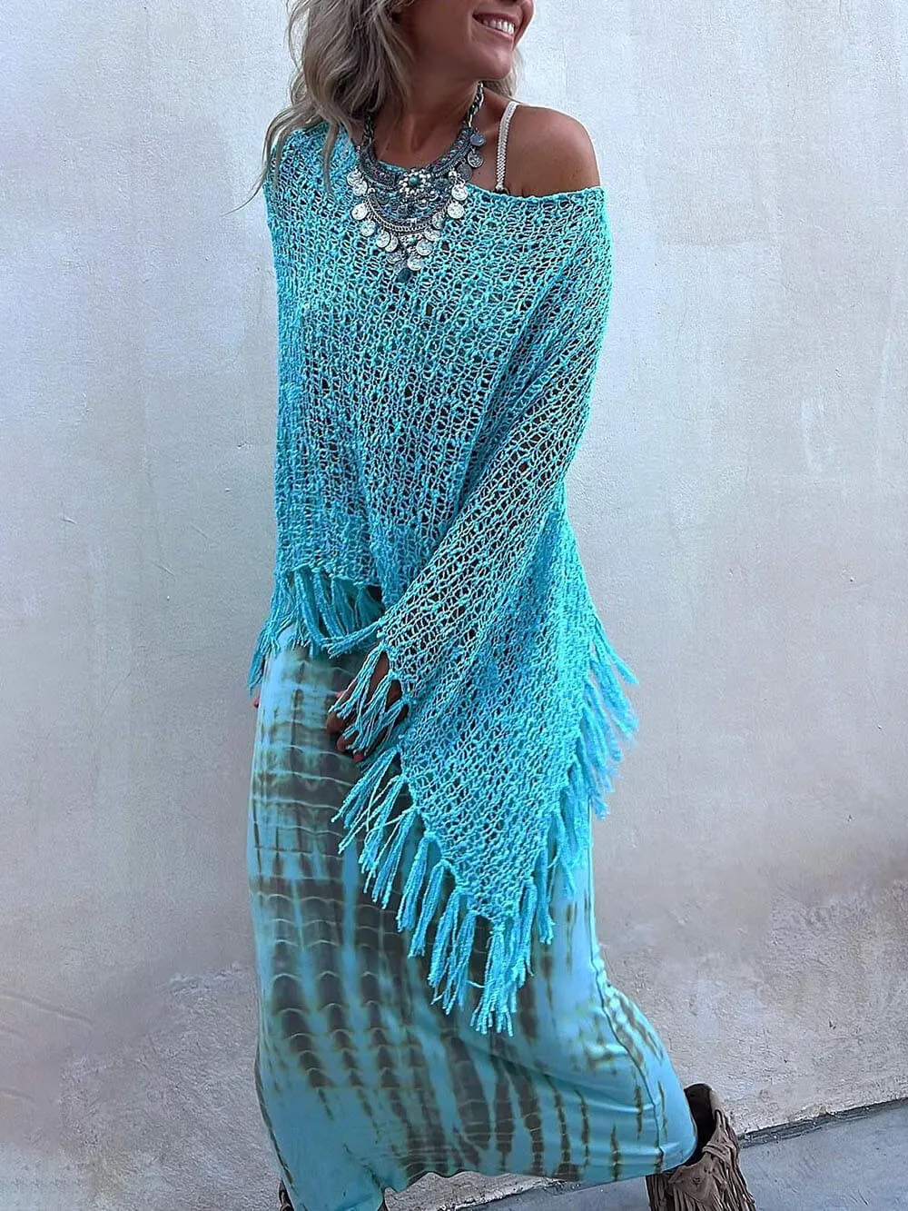 Tie-Dye Elastic Waist Maxi Skirt sold by Like My Choice product image thumbnail 4