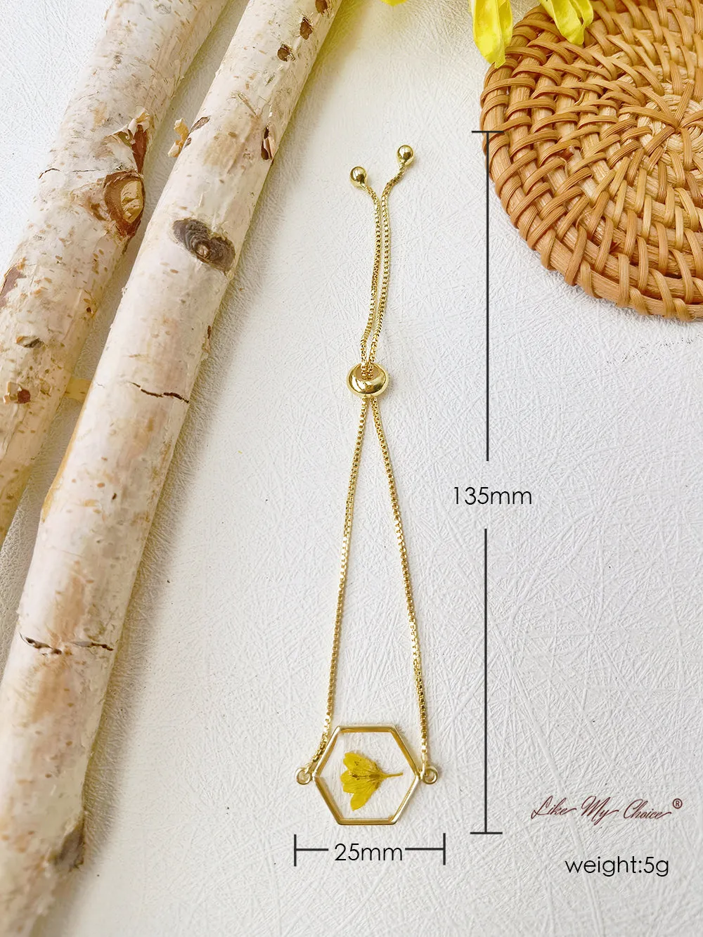 Narcissus Natural Dried Flowers Resin Bracelet sold by Like My Choice product image thumbnail 5