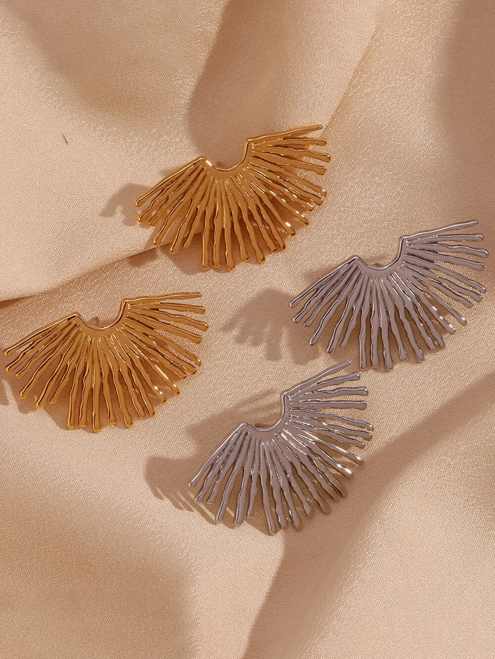 Fashion Street Exaggerated Ray Fan-Shaped Earrings sold by Like My Choice product image thumbnail 5