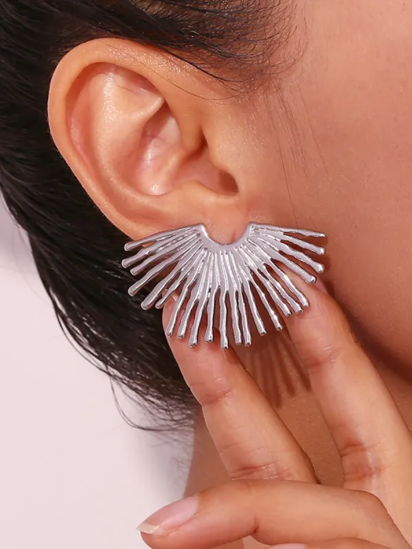 Fashion Street Exaggerated Ray Fan-Shaped Earrings sold by Like My Choice