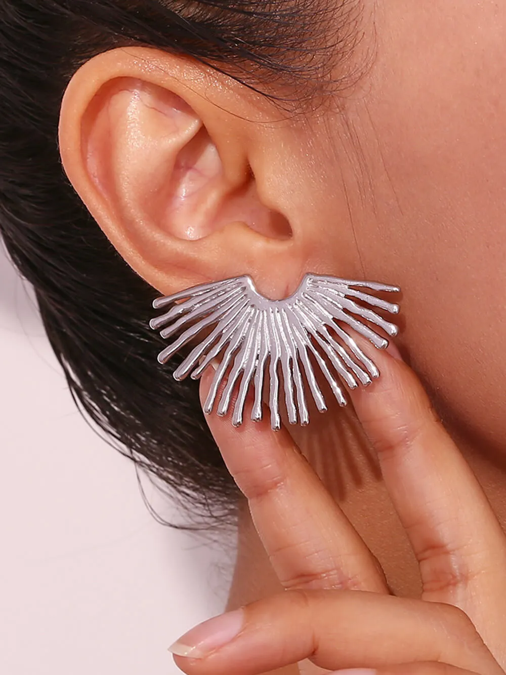 Fashion Street Exaggerated Ray Fan-Shaped Earrings sold by Like My Choice