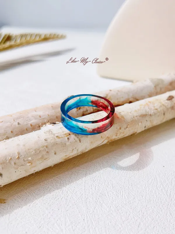 Ice and Fire Crystal Stained Resin Ring sold by Like My Choice