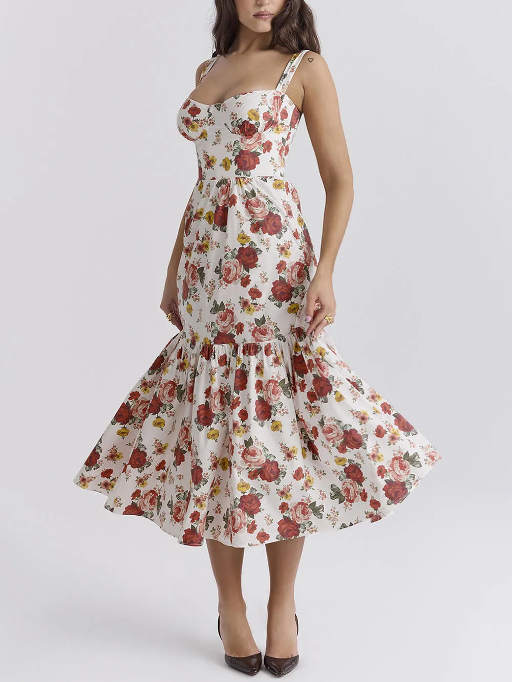 Sweet Spicy Style Floral Backless Midi Dresses sold by Like My Choice product image thumbnail 3
