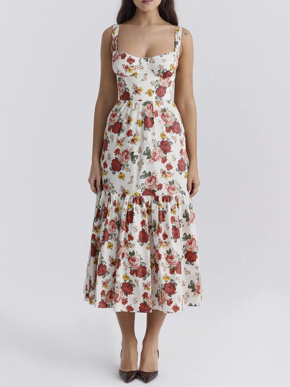 Sweet Spicy Style Floral Backless Midi Dresses sold by Like My Choice product image thumbnail 4