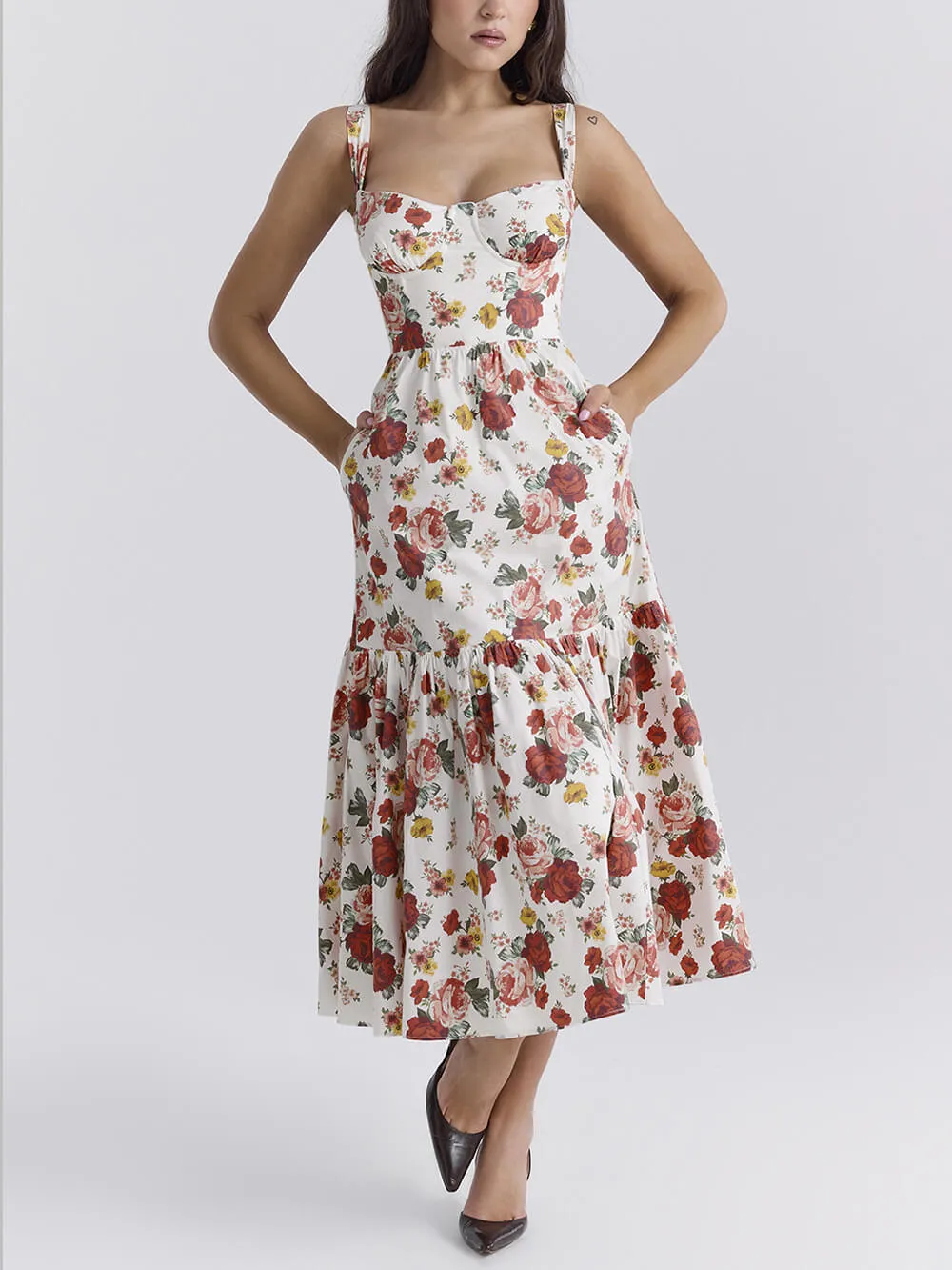 Sweet Spicy Style Floral Backless Midi Dresses sold by Like My Choice
