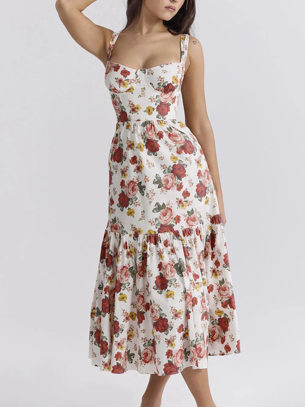 Sweet Spicy Style Floral Backless Midi Dresses sold by Like My Choice product image thumbnail 5
