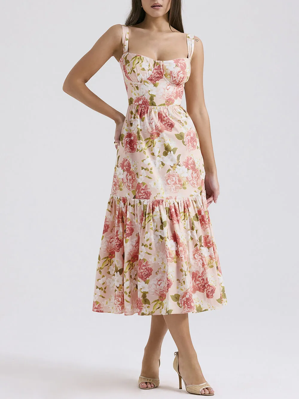 Sweet Spicy Style Floral Backless Midi Dresses sold by Like My Choice product image thumbnail 2