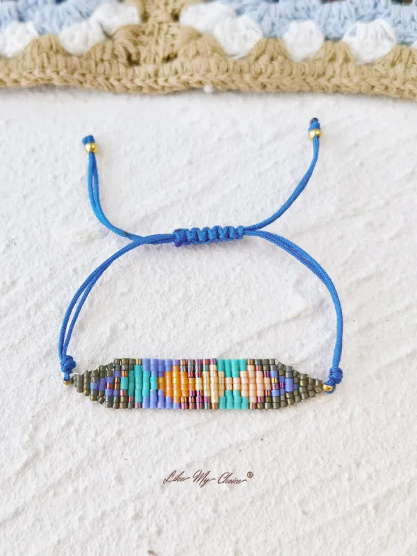 Adjustable Drawstring Beaded Bracelet Poppy Rainbow sold by Like My Choice