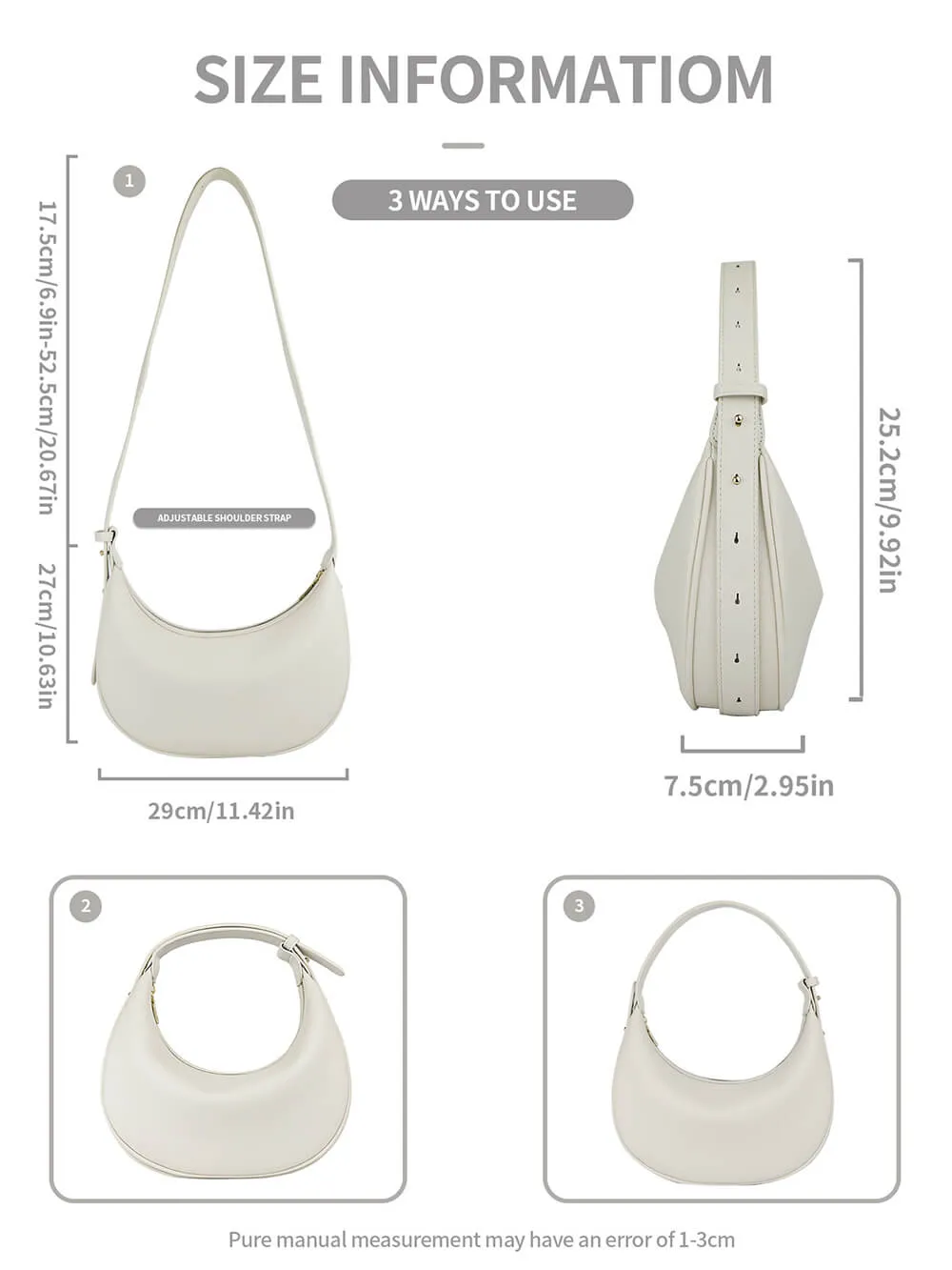 Trendy Shoulder Strap Adjustable Hand Crossbody Crescent Bag sold by Like My Choice product image thumbnail 3
