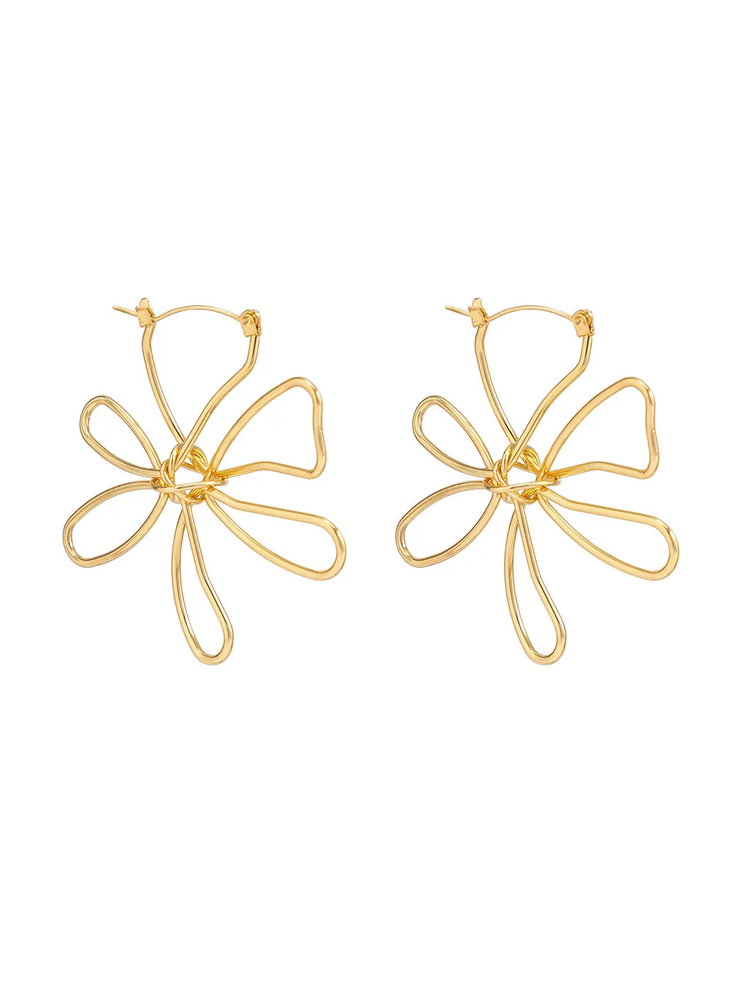 Fashionable Metal Glossy Large Flower Earrings sold by Like My Choice product image thumbnail 3