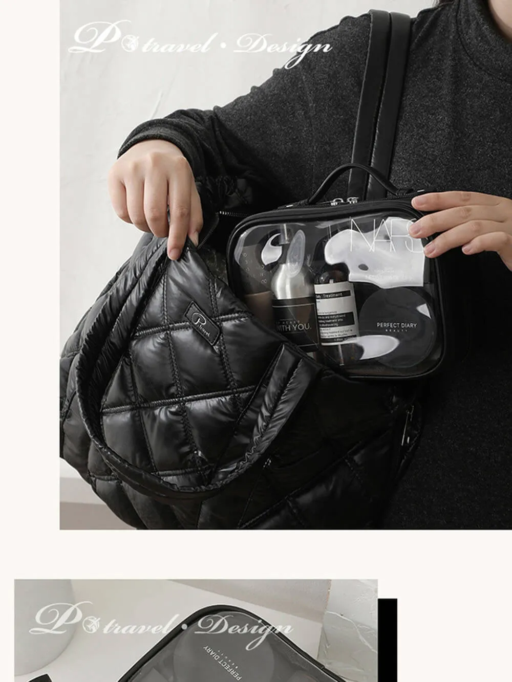 Transparent PU Portable Makeup Bag sold by Like My Choice product image thumbnail 5