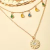 Multilayer Sequins Colored Crystal Pendant Necklace sold by Like My Choice
