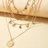 Multilayer Sequins Colored Crystal Pendant Necklace sold by Like My Choice