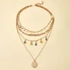 Multilayer Sequins Colored Crystal Pendant Necklace sold by Like My Choice
