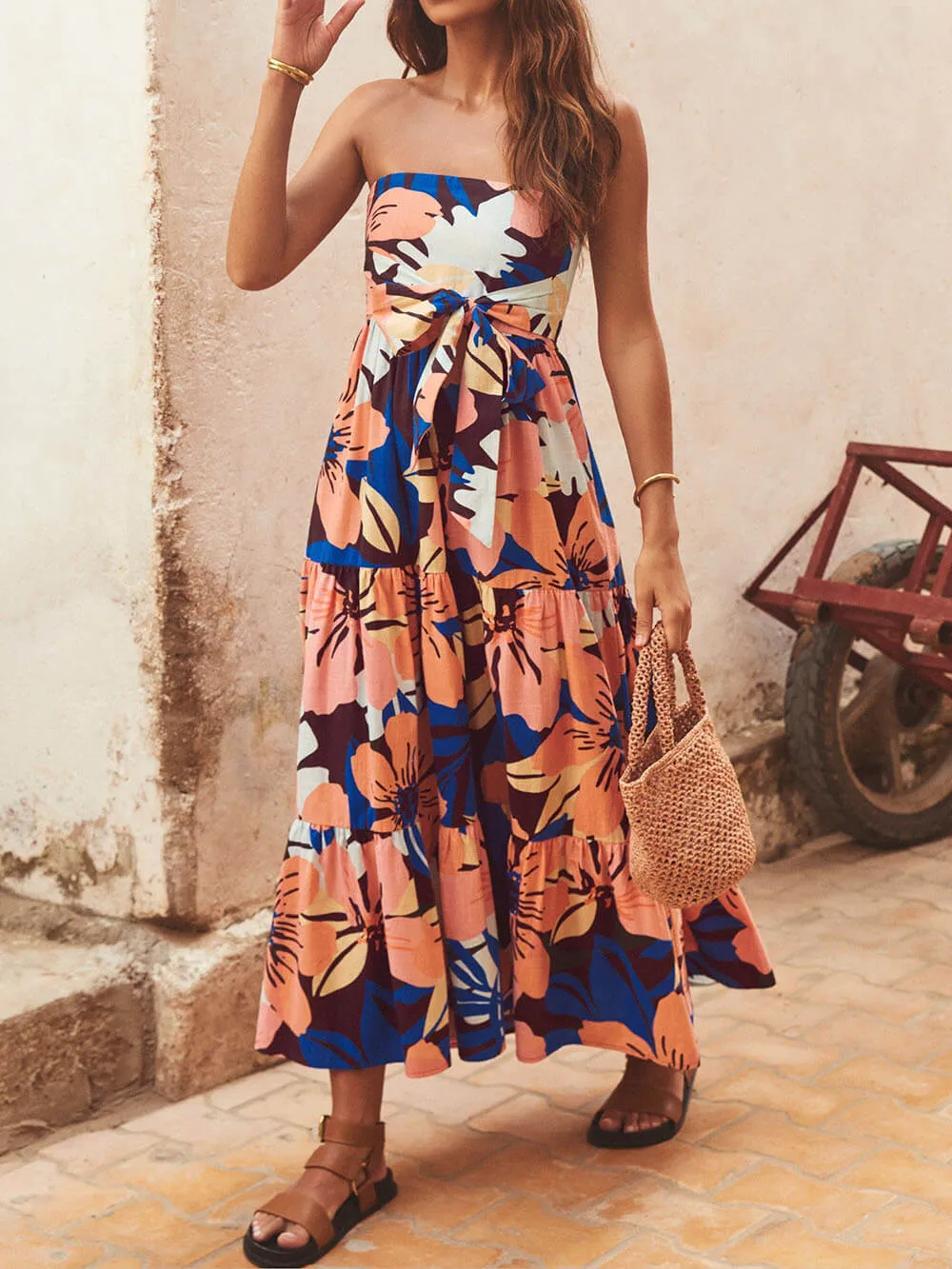 Strapless Printed Maxi Dress sold by Like My Choice product image thumbnail 2