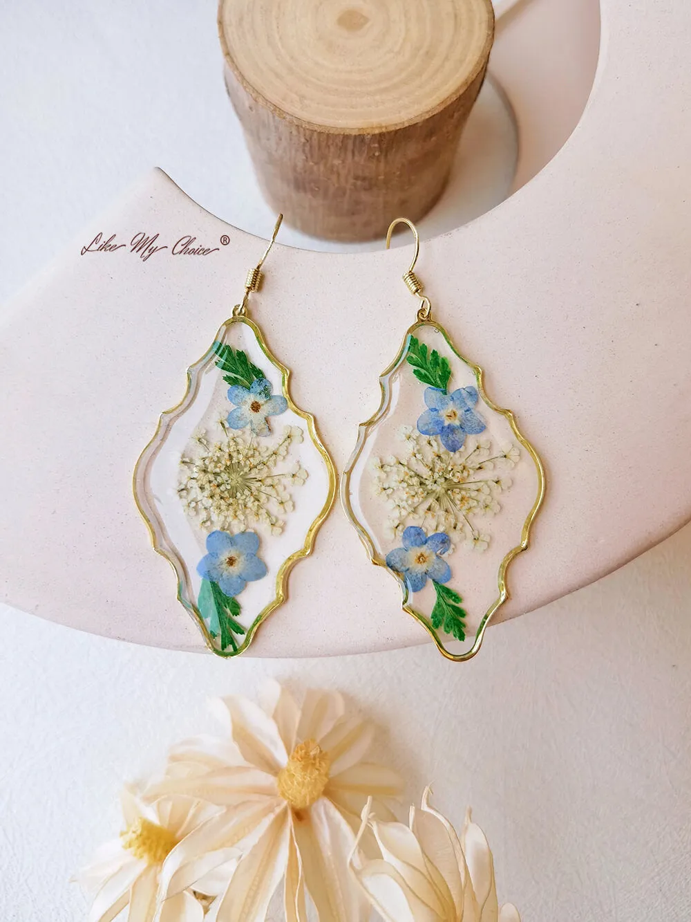 Daisy Dried Flower Earrings - Fresh and Handmade sold by Like My Choice product image thumbnail 2
