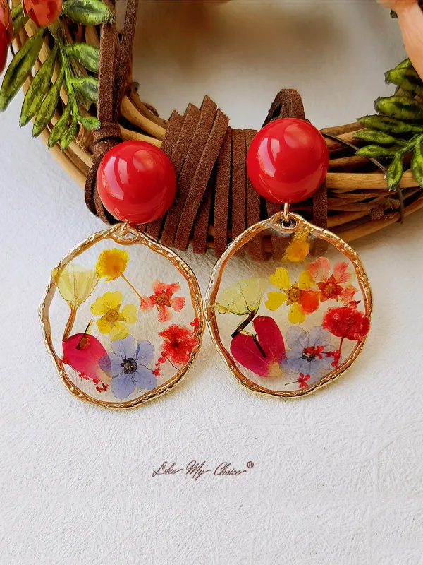 Pressed Flower Earrings - Garden Party sold by Like My Choice