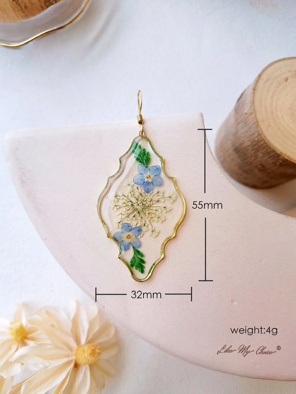 Daisy Dried Flower Earrings - Fresh and Handmade sold by Like My Choice product image thumbnail 3