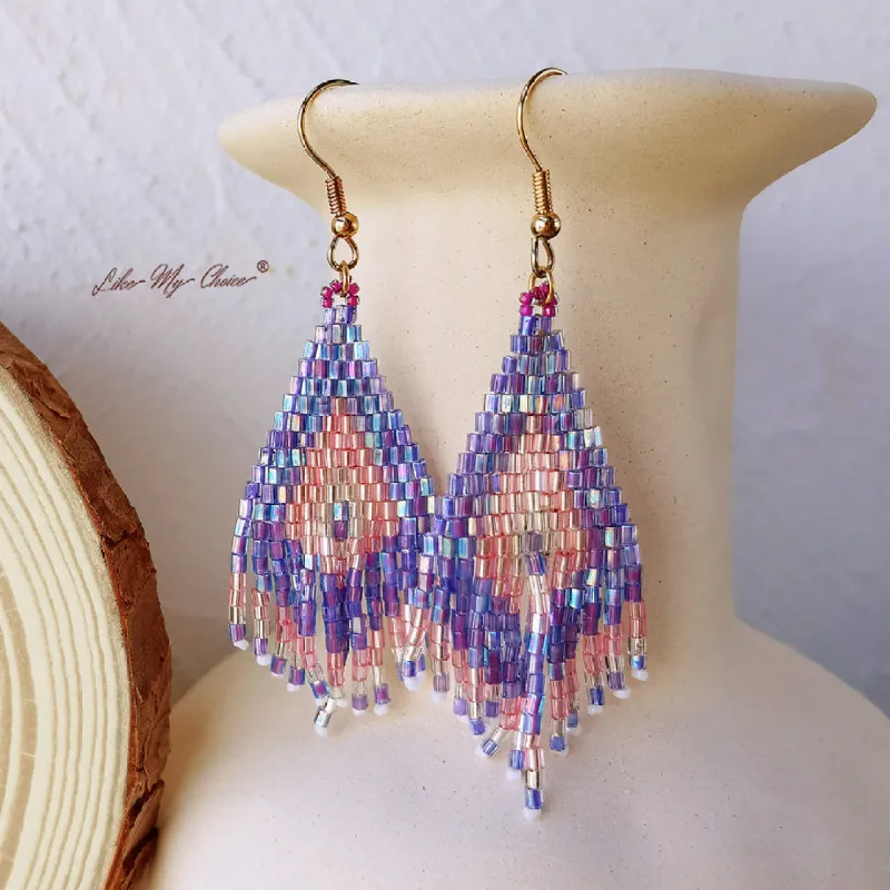 Beaded Tassel Boho Earrings sold by Like My Choice