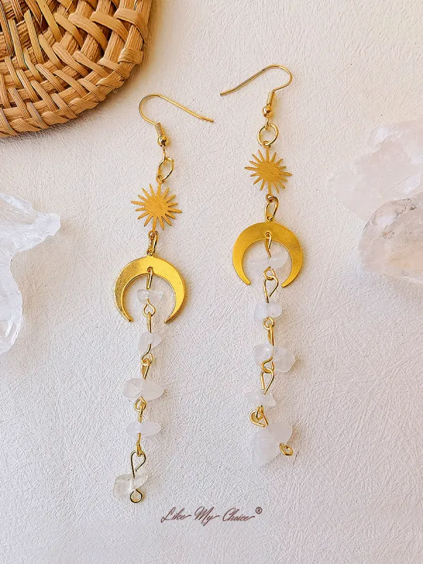 Long Tassel Crystal Drop Earrings sold by Like My Choice