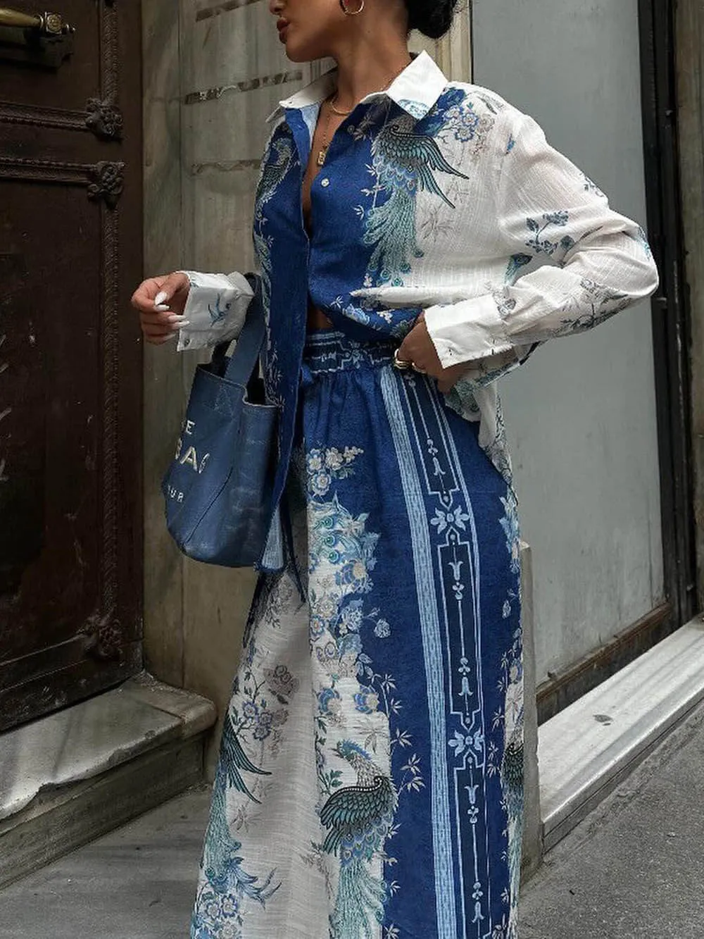 Unique Ethnic Print Elastic Pocket Wide Leg Pants sold by Like My Choice product image thumbnail 3