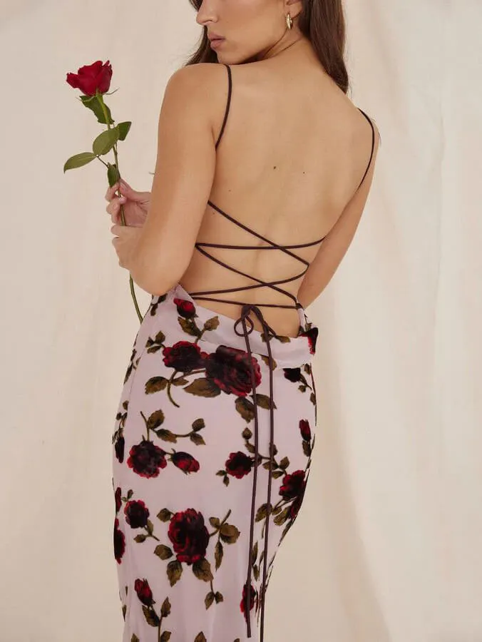 Rose Backless Maxi Dress sold by Like My Choice product image thumbnail 3